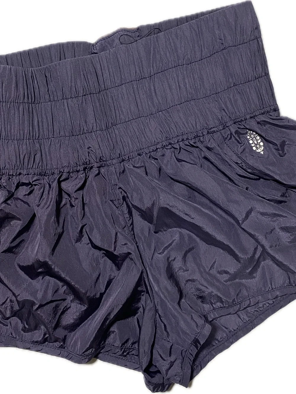 Free People Movement Smocked Waist Navy Athletic Shorts